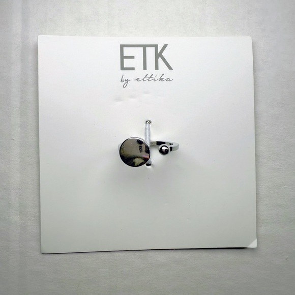 Ettika Round Ball Open Nailhead Ring Silver sz:6 - Picture 2 of 4